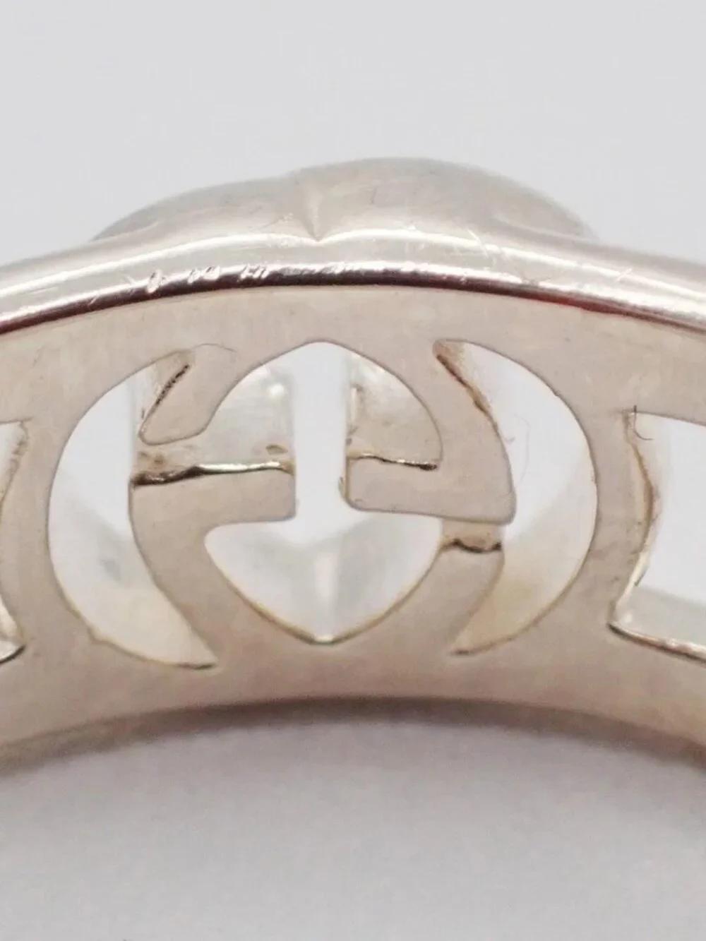 GUCCI Interlocking G Logo Ring Silver 925 Size JP14 US7 Italy Accessory 60KC874 - Picture 11 of 11